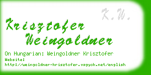 krisztofer weingoldner business card